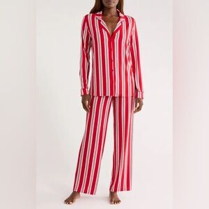 NEW Nordstrom Red and White Striped Pajama Set